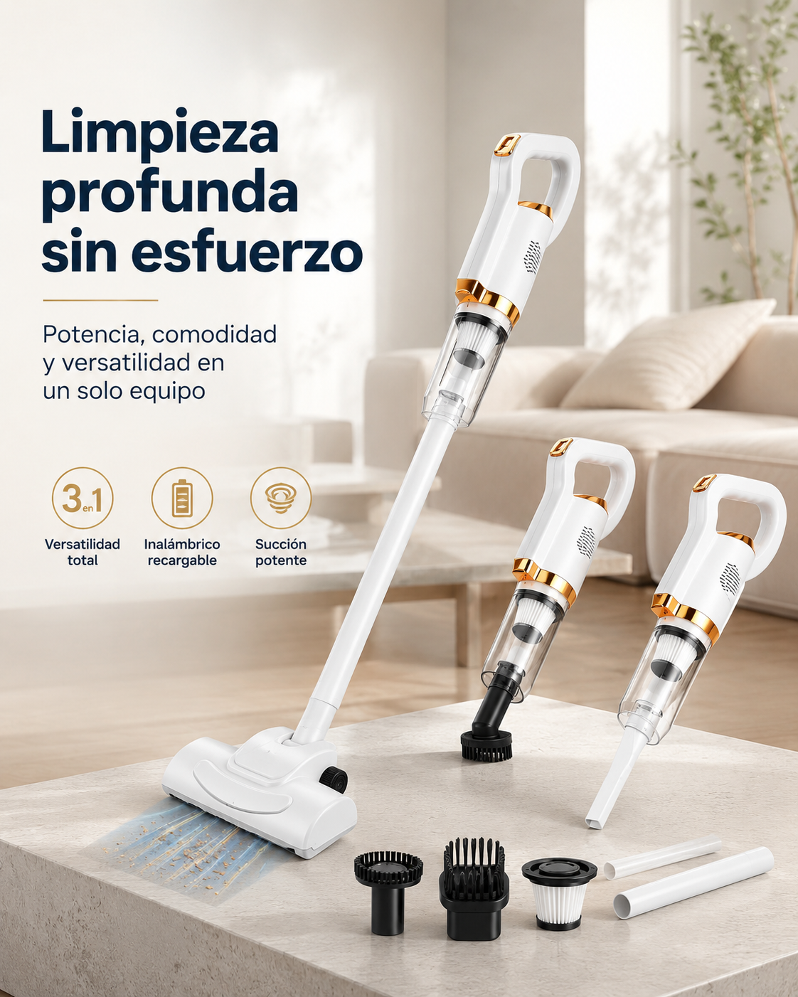 ASPIRADORA 3 EN 1 - Potencia sin cables