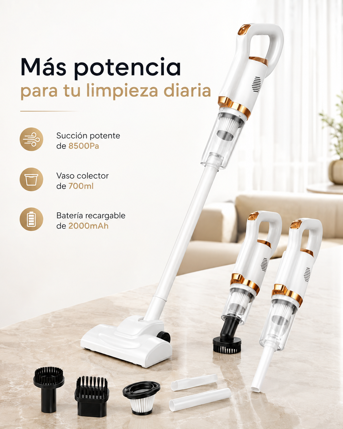 ASPIRADORA 3 EN 1 - Potencia sin cables