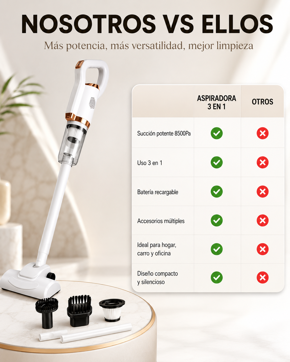 ASPIRADORA 3 EN 1 - Potencia sin cables