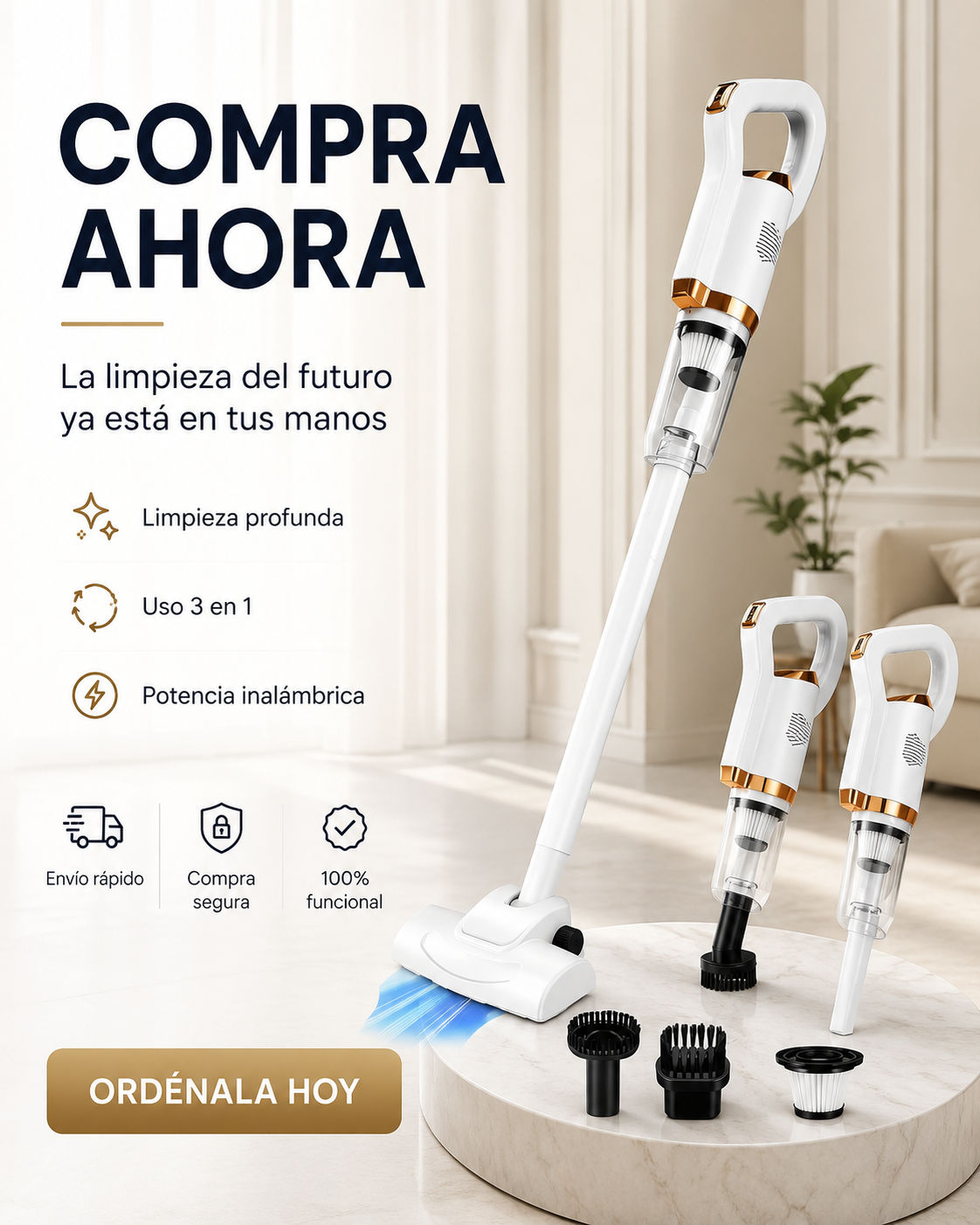 ASPIRADORA 3 EN 1 - Potencia sin cables